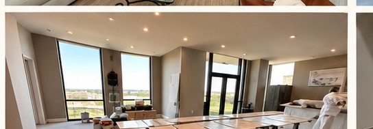 Freshly painted interior room with large windows